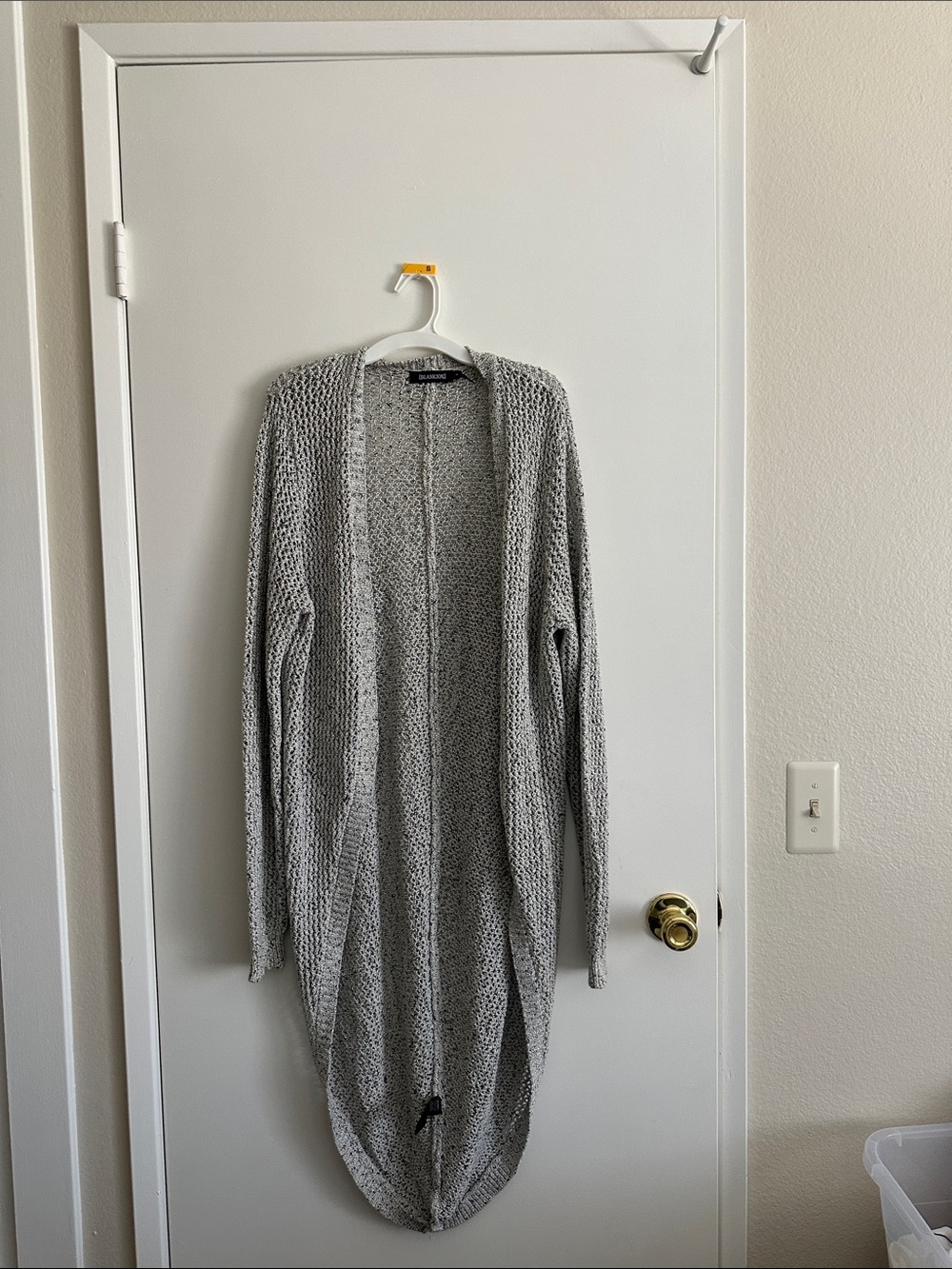Blank NYC Light Gray Open-Front Knit Cardigan